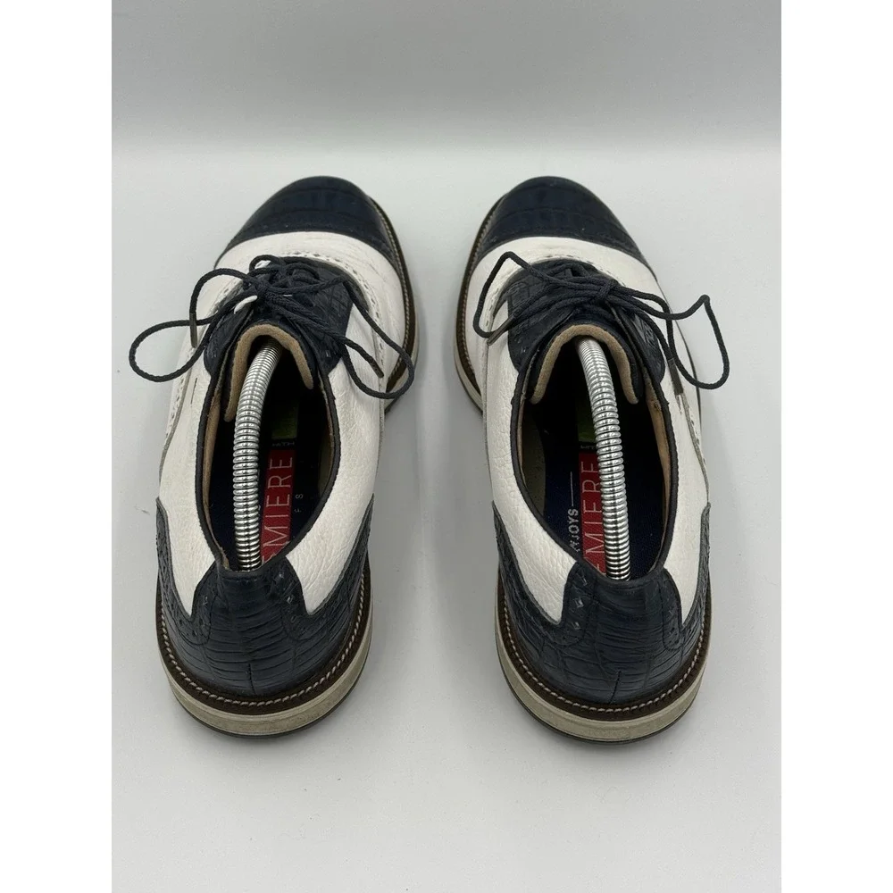 Foot Joy Premiere Dry Joys Golf Shoes Size 10M White/Blue Versatrax Soles